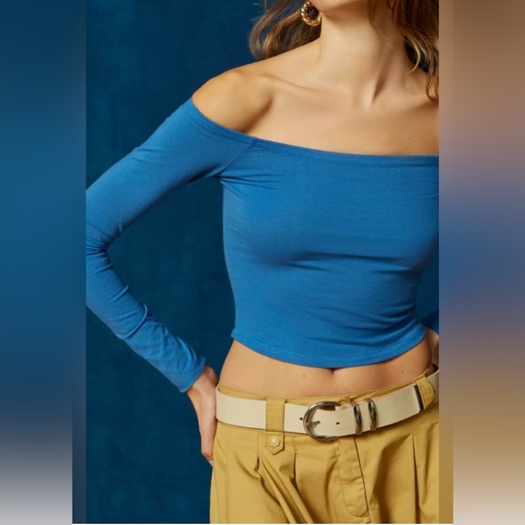 Urban Outfitters BDG Alex Off-The-Shoulder Top X Small Blue - Picture 3 of 4